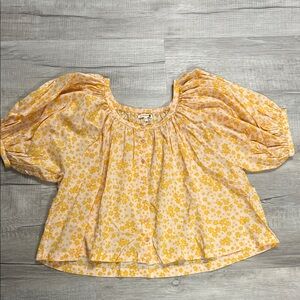 Sundry Yellow Floral Blouse sz 2